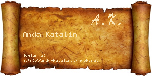 Anda Katalin névjegykártya